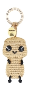 Брелок из рафии Мисси на карабине с медальоном